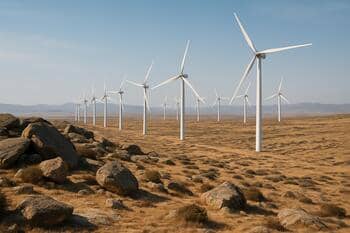 Gübstan platosunda türbin sıraları, taşlık arazi