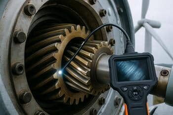 Dişli kutusu muayenesi; endoskop ile diş yüzeyi kontrolü