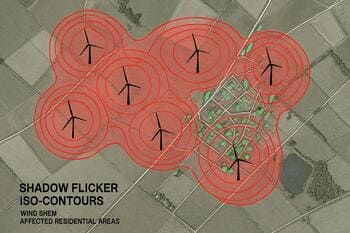 Gölge titreşimi izo-kıvrımlarıyla sahaya yakın yerleşim haritası