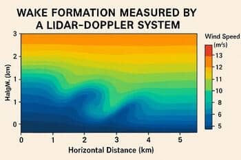 LIDAR-Doppler ölçüm grafiğinde wake oluşumu