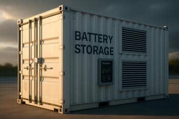 Batarya konteyneri; havalandırma ızgaraları ve izleme panosu