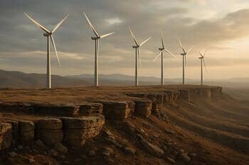 Gübstan sırtlarında türbin hattı, taşlık plato üzerinde taraça etkisi