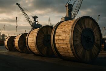 Liman sahasında kablo tamburları; sevkiyat hazırlığı