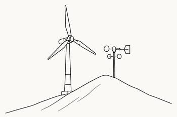 Sırt profilinde tepe çizgisi; türbin ve anemometre referansları