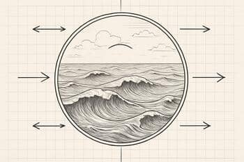 Açık deniz dalga fetch penceresi; rüzgâr yönü okları