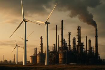 Eski petrol yapıları yanında yeni türbinler