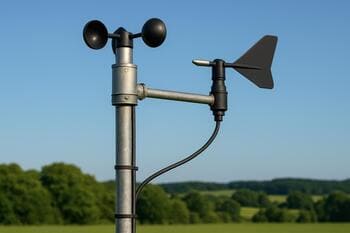 Anemometre mastı ve yön rüzgâr gülü sensörü