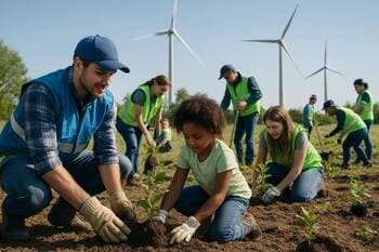 Gönüllülerle fidan dikimi; kumul güçlendirmesi