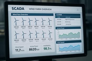 SCADA panelinde alarm ve üretim ekranları