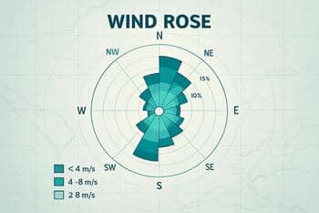 Rüzgâr gülü diyagramı: baskın yönlere göre yoğunluk