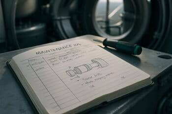 Bakım defteri; el yazılı notlar ve kontrol kutuları