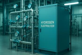 Elektrolizör modülleri; boru ve kompresör hattı